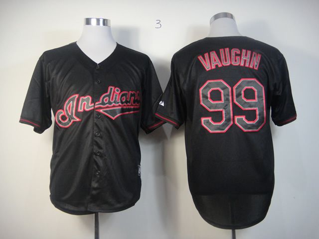 Men Cleveland Indians #99 Vaughn Black MLB Jerseys